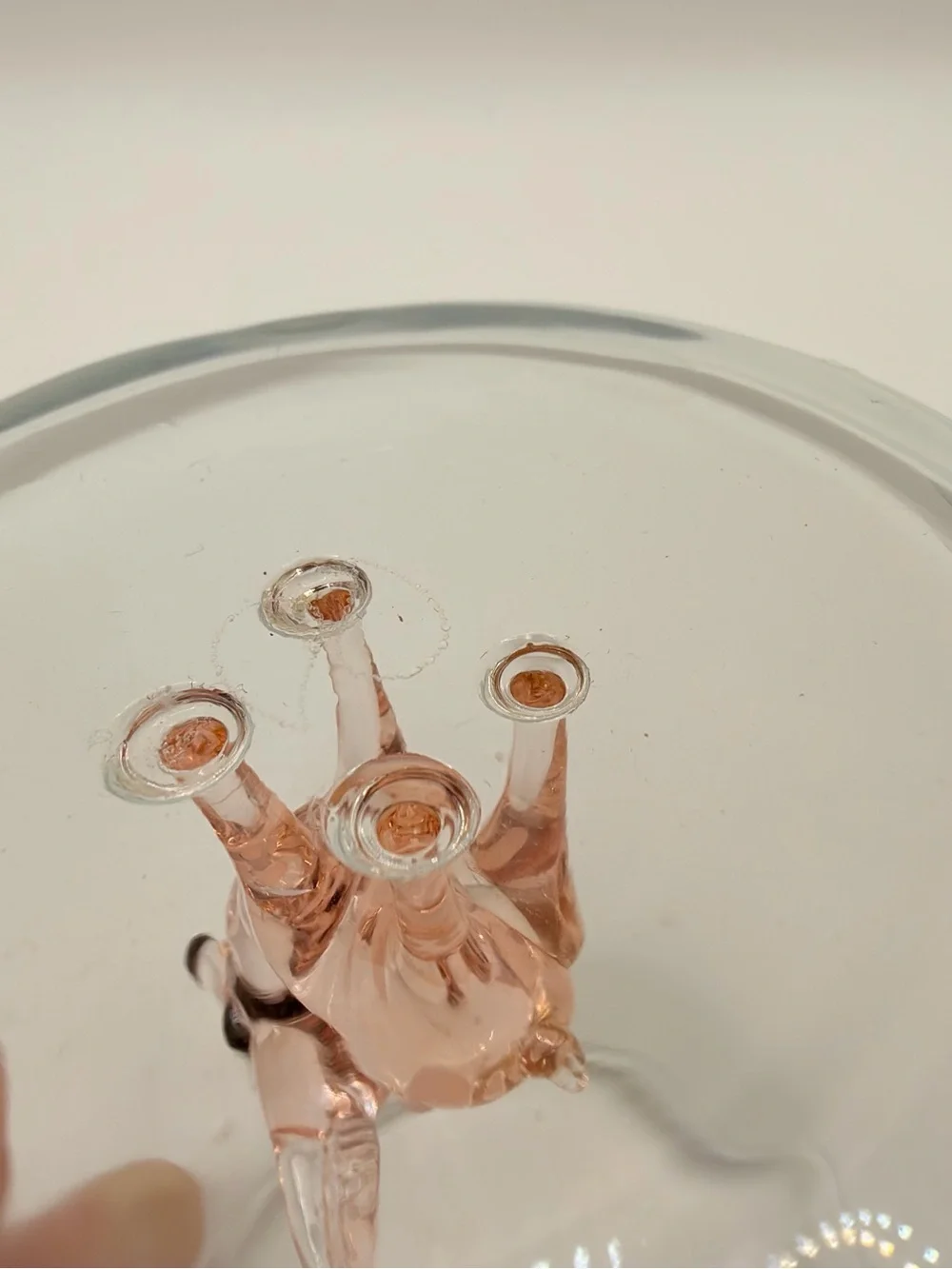 Minizoo Clear Glass Accent Vase with Pink Bambi Deer Figurine